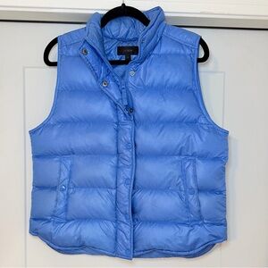 J.Crew Blue Down Puffer Vest Women’s Size L | 70% Down Fill